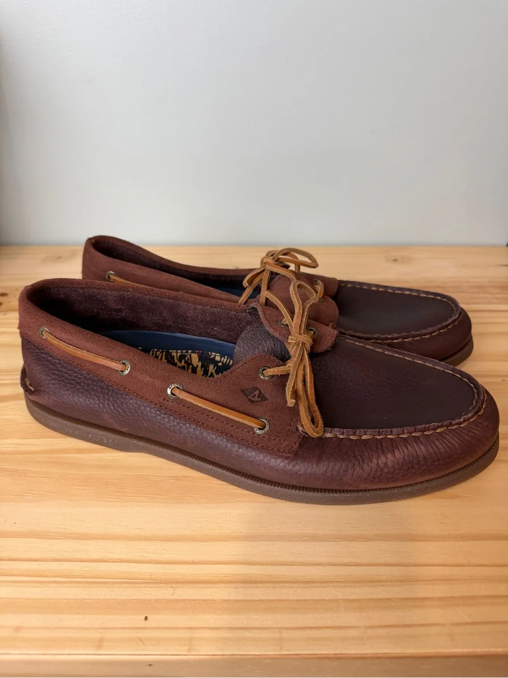 Men's Authentic Original Sperry Tumbled/Suede Boat Shoe - Brown (STS24531) Sz 12